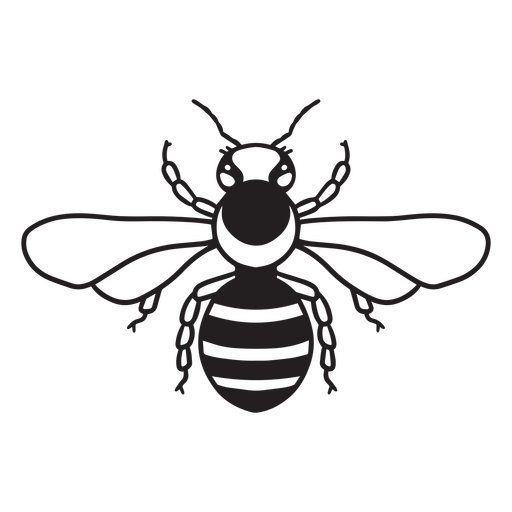 Stilvolle schwarze Bienenillustration PNG-Design