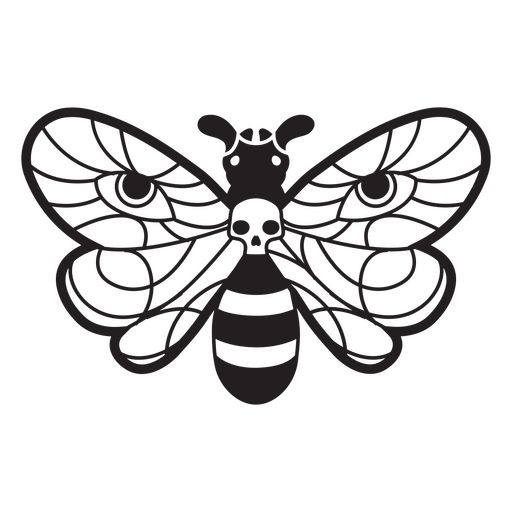 Black and white image of a moth PNG Design
