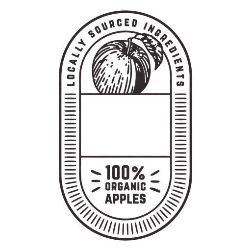 Etikettendesign für Bio-Äpfel im Vintage-Stil PNG-Design