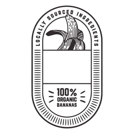 Design de rótulo de banana orgânica com inspiração vintage Desenho PNG