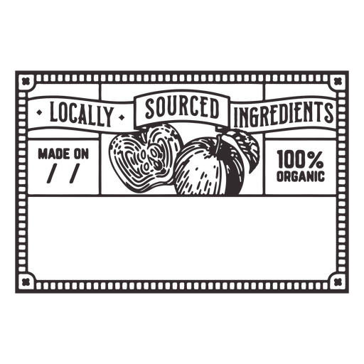 Design de rótulo de ingredientes orgânicos em estilo vintage Desenho PNG