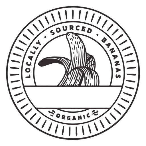 Diseño de insignia de plátanos orgánicos de origen local Diseño PNG