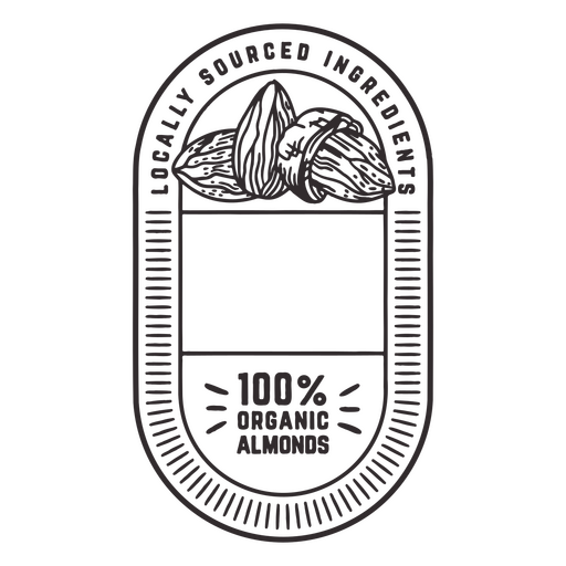 Elegante diseño de empaque de almendras orgánicas. Diseño PNG