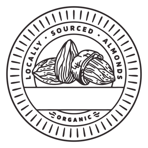 Diseño de insignia de almendras locales orgánicas Diseño PNG