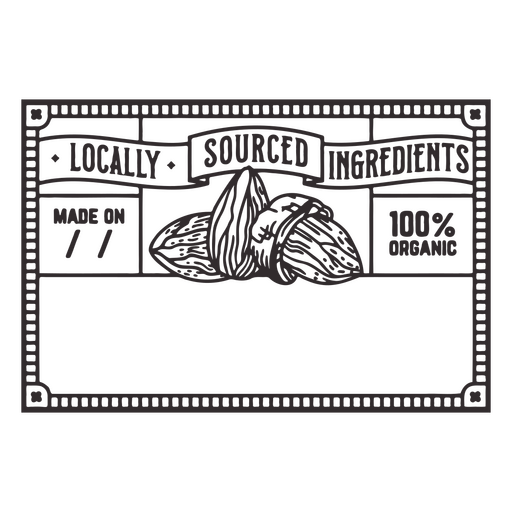 Etikettendesign für Bio-Lebensmittel im Vintage-Stil PNG-Design