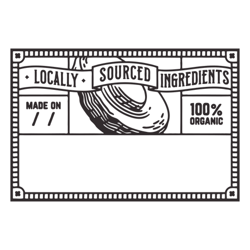Etikett mit Zutaten aus der Region im Vintage-Stil PNG-Design