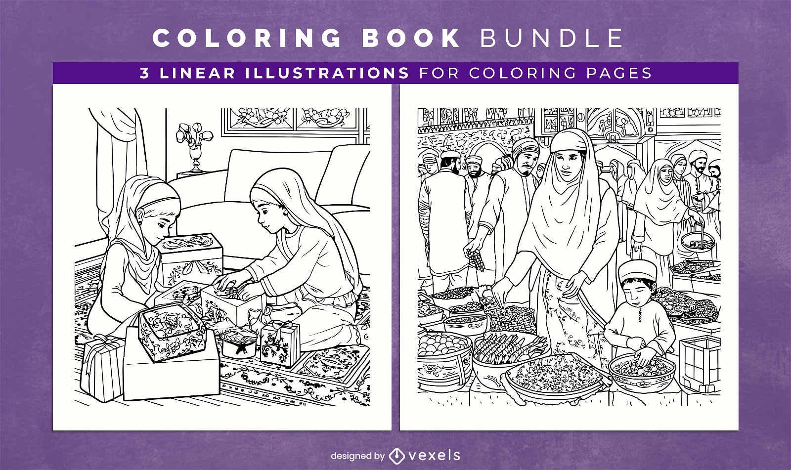 Muslim Coloring Book Design Pages