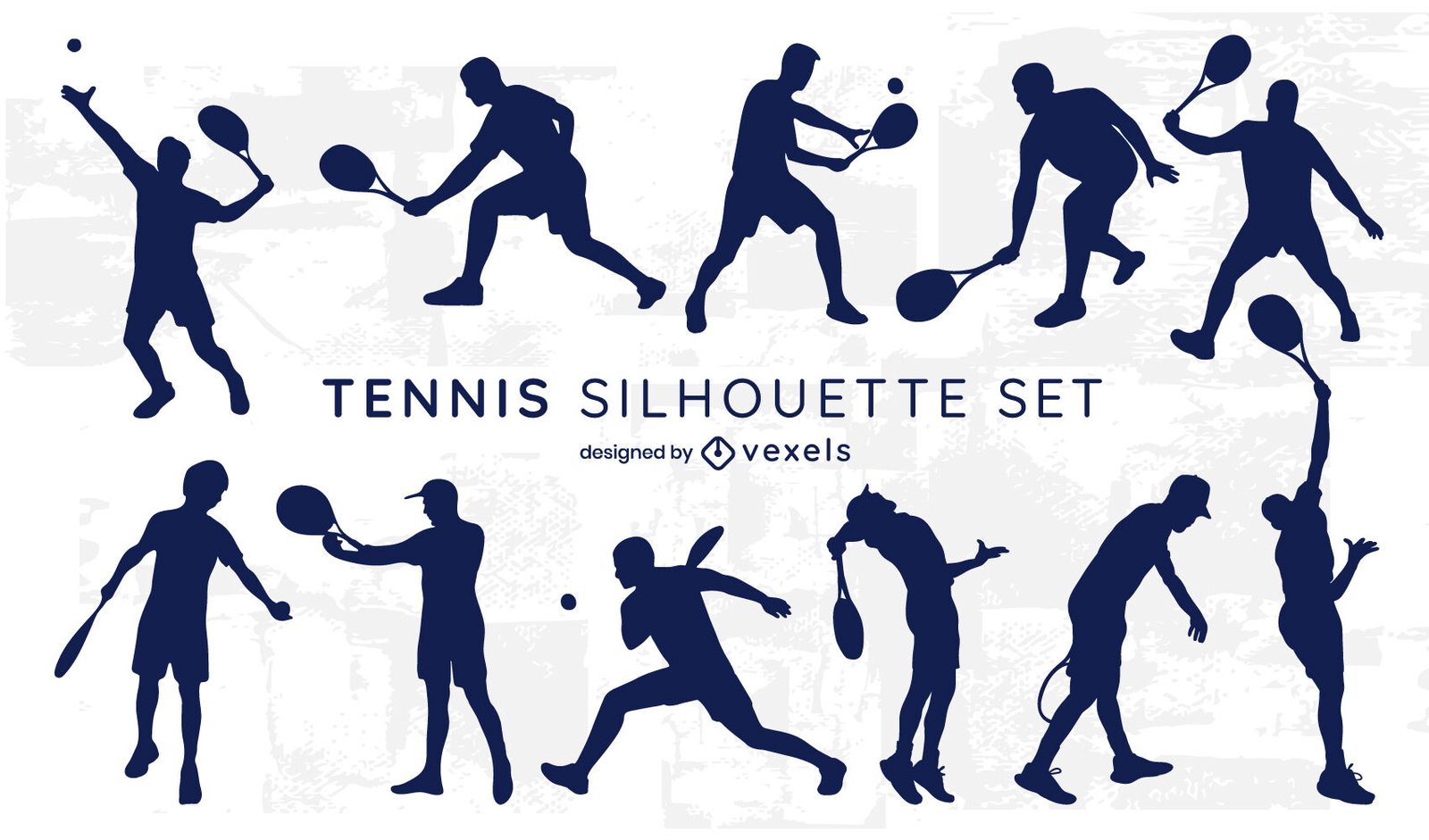 Silhouettenset für Tennissportler