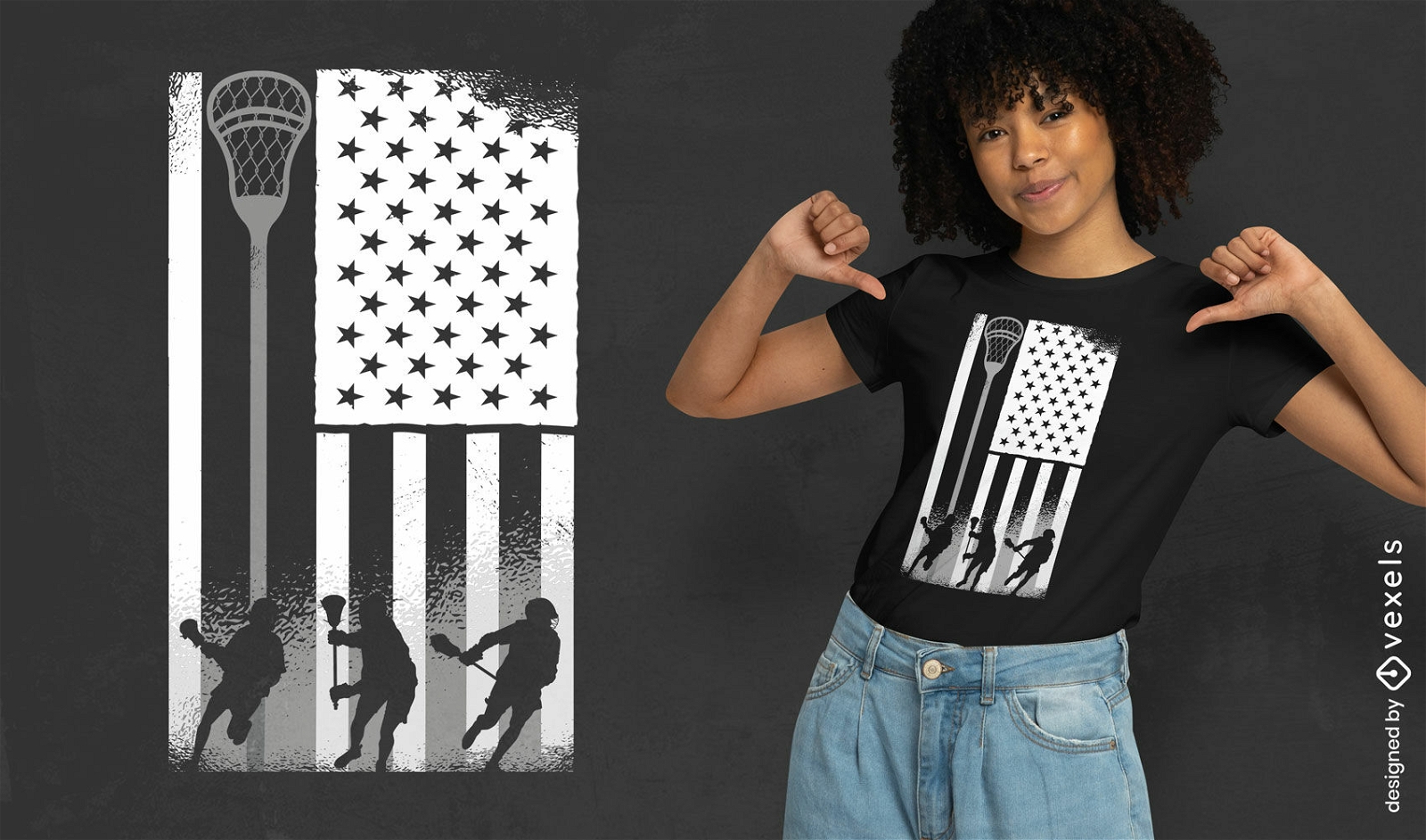 Design de camiseta americana Lacrosse