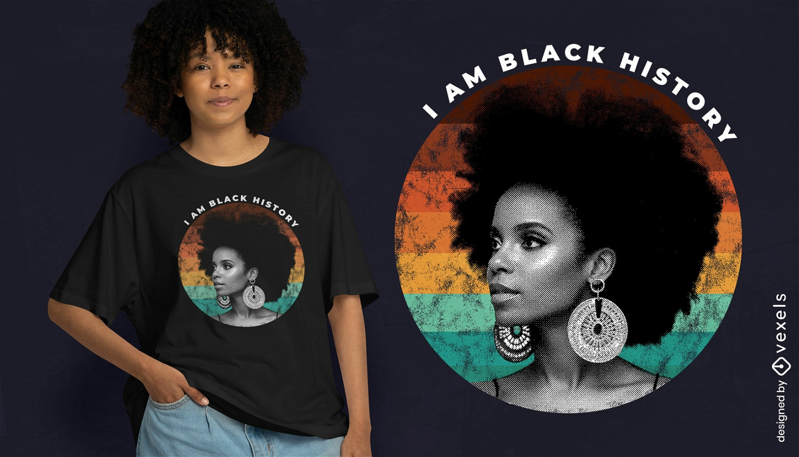Diseño de camiseta del orgullo de la historia negra.