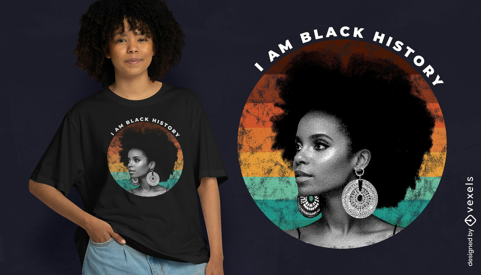 Diseño de camiseta del orgullo de la historia negra.