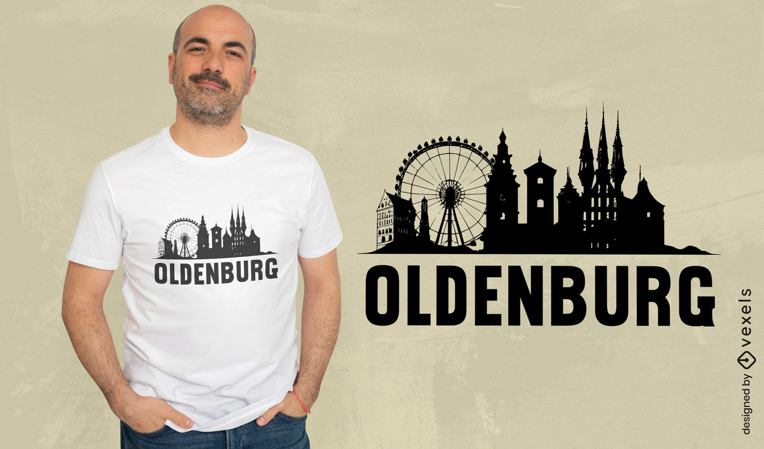 Diseño de camiseta del horizonte de Oldenburg