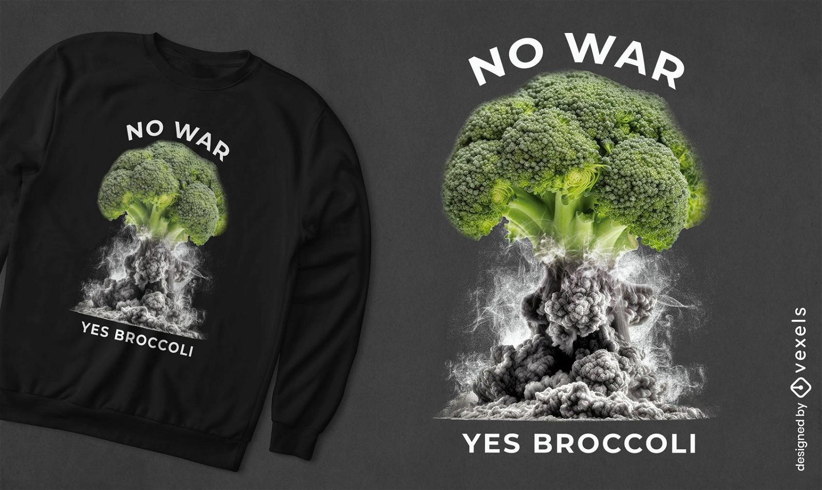 Design pacífico de camiseta com brócolis