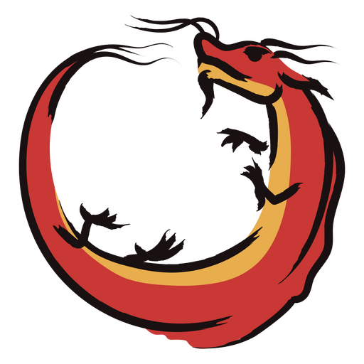 Elegante diseño de círculo de dragón. Diseño PNG