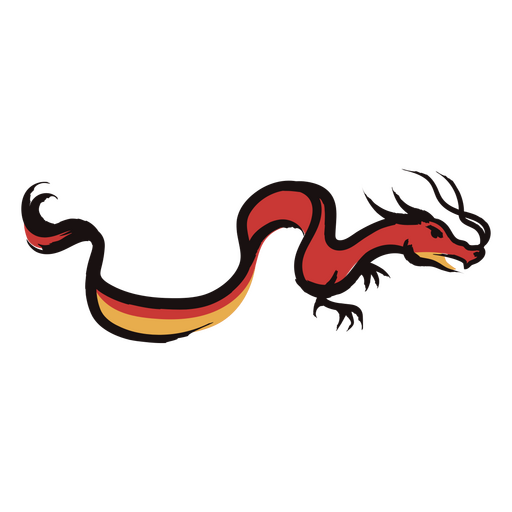 Dynamische rote Drachenillustration PNG-Design