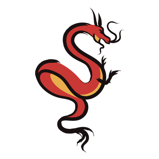 Dynamisches rotes Fabelwesen-Illustrationsdesign PNG-Design