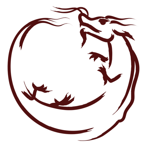 Ilustración artística del círculo del dragón Diseño PNG