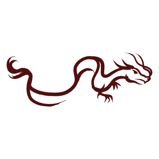 Elegante diseño de ilustración de dragón Diseño PNG