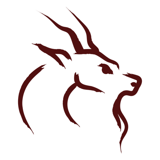 Stylized goat silhouette design PNG Design