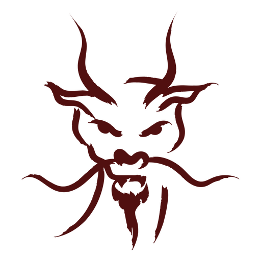 Ilustración dramática de cabeza de dragón Diseño PNG