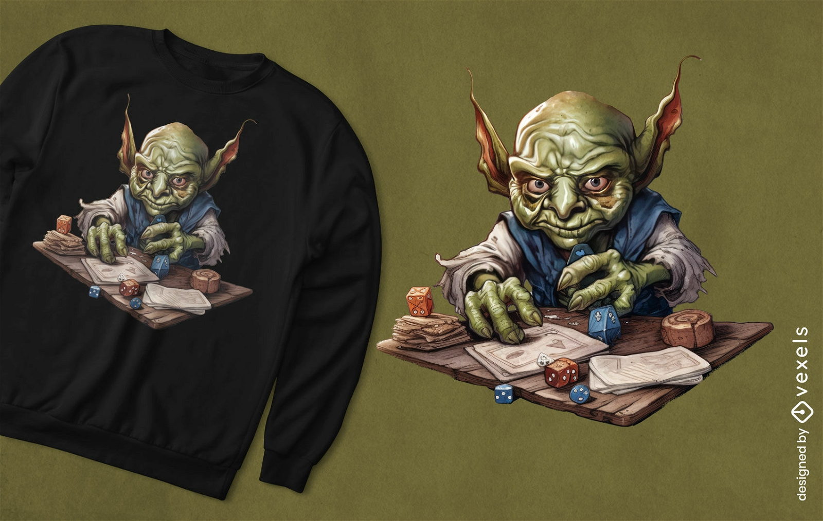 Goblin-Rollenspiel-T-Shirt-Design