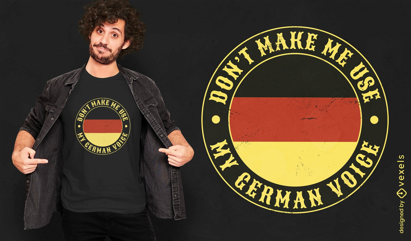 Diseño de camiseta divertida de bandera alemana