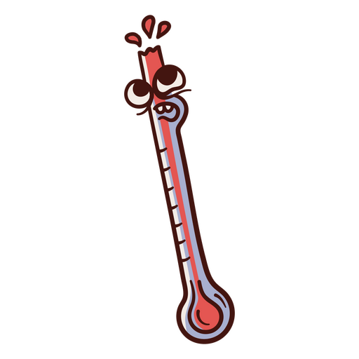 Ilustración de dibujos animados divertidos de un termómetro Diseño PNG
