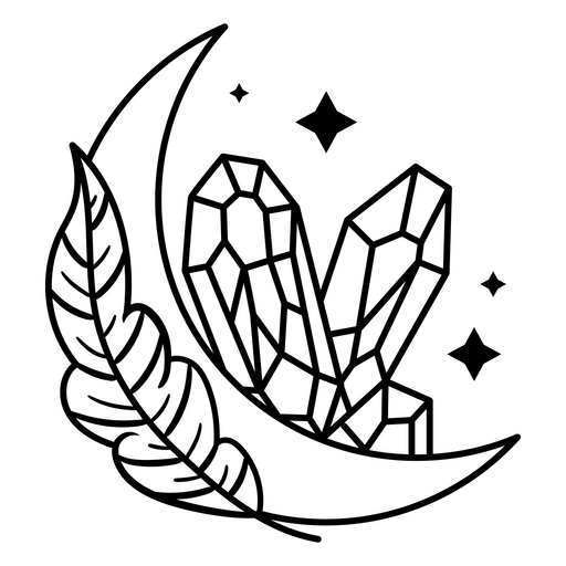 Design místico de lua de cristal Desenho PNG