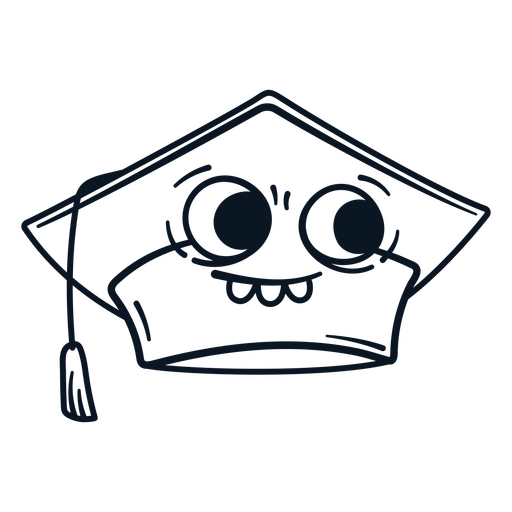 Cartoon hat with a graduation cap on it PNG Design