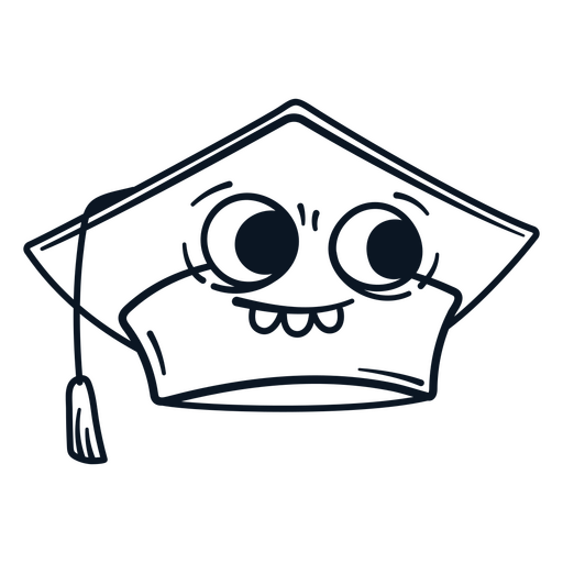 Sombrero de dibujos animados con un gorro de graduación Diseño PNG