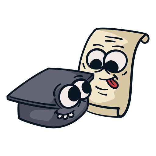Cartoon character with a hat and a piece of paper PNG Design