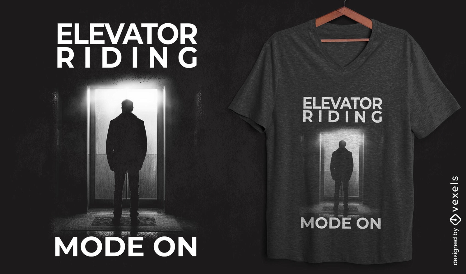 T-Shirt-Design ?Einsamkeit im Aufzug?.
