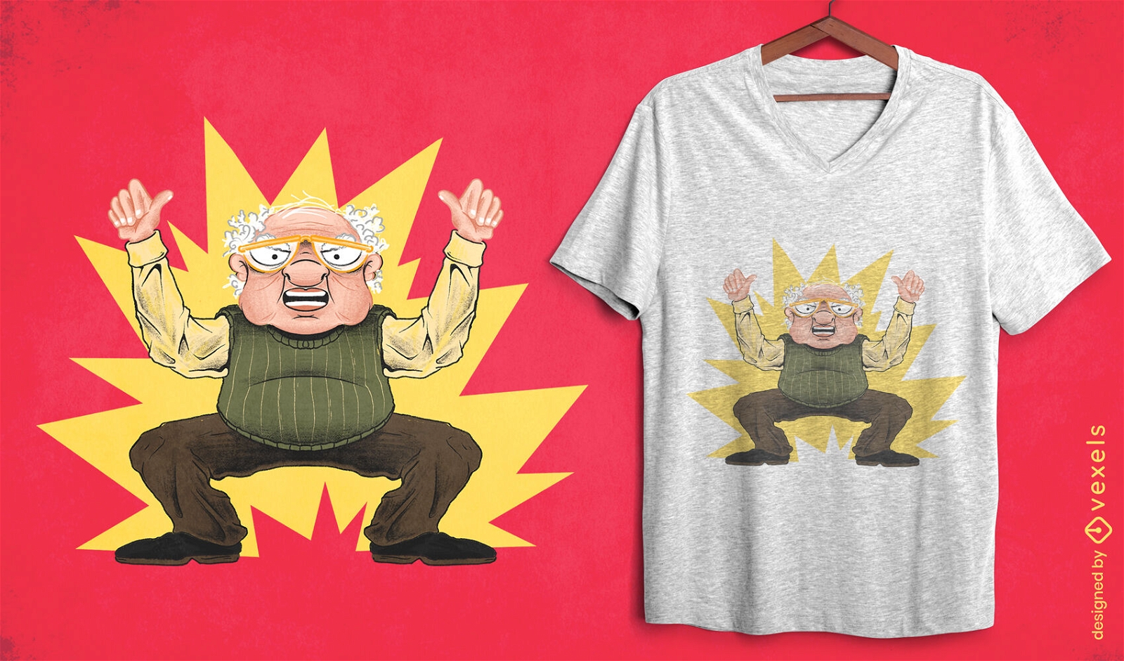 Energetic grandpa t-shirt design