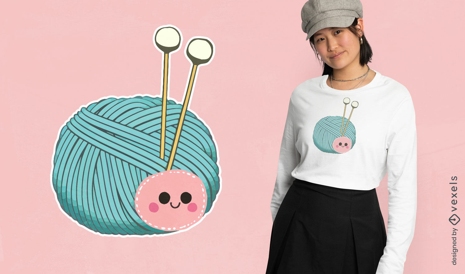 Cute yarn ball t-shirt design