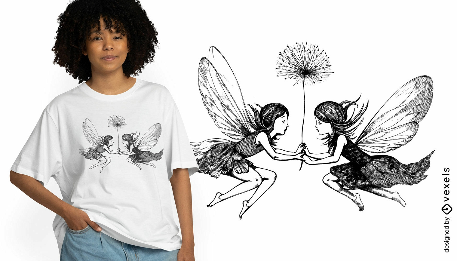 Whimsical fairies t-shirt design