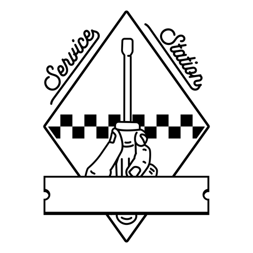 Ilustração de chave de fenda de posto de serviço vintage Desenho PNG