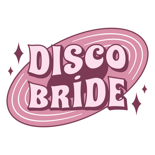 Pink disco bride logo PNG Design
