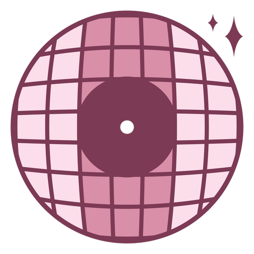 Bola de discoteca con CD de color rosa Diseño PNG