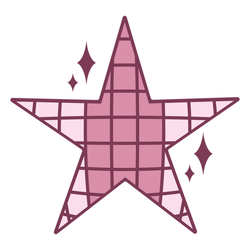 Estrela de bola de discoteca rosa Desenho PNG