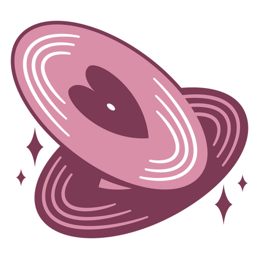 Icono de Saturno en forma de corazón rosa Diseño PNG