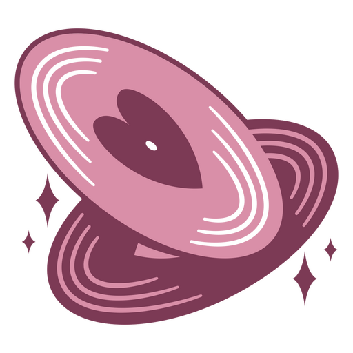 Rosa herzförmige Saturn-Ikone PNG-Design