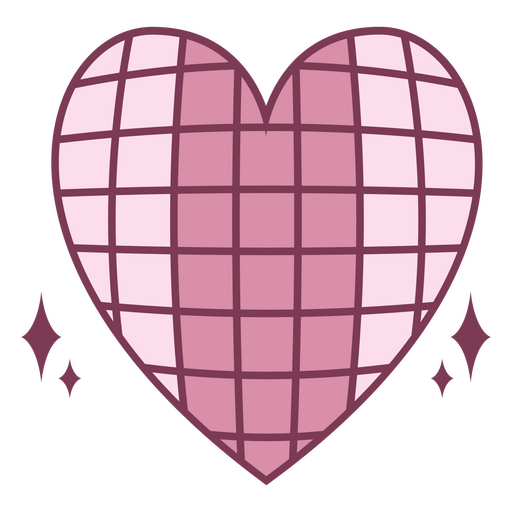 Corazón rosa con estrellas Diseño PNG