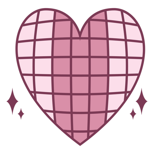 Pink heart with stars on it PNG Design
