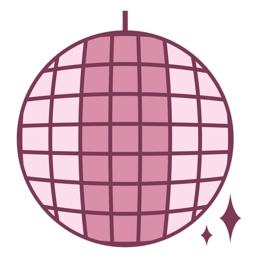 Pink disco ball with sparkles PNG Design