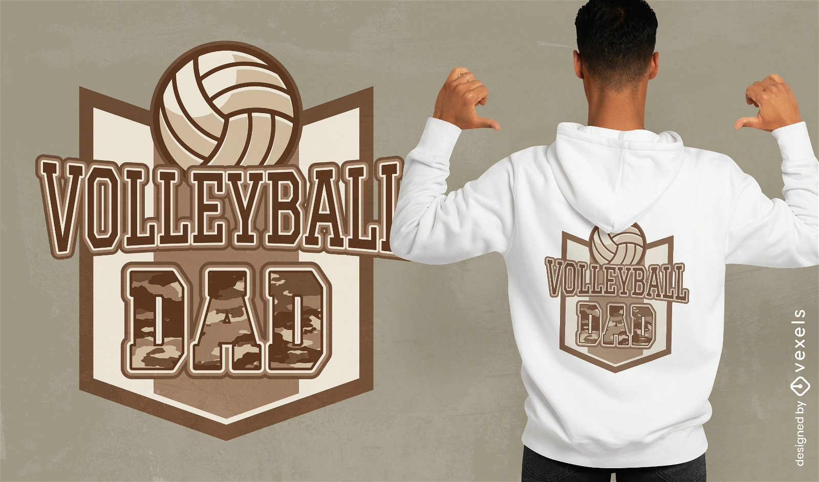 T-Shirt-Design mit Volleyball-Sportabzeichen