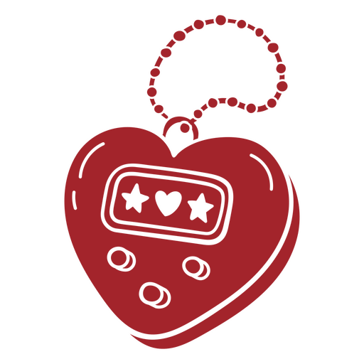 Red heart with stars on it PNG Design