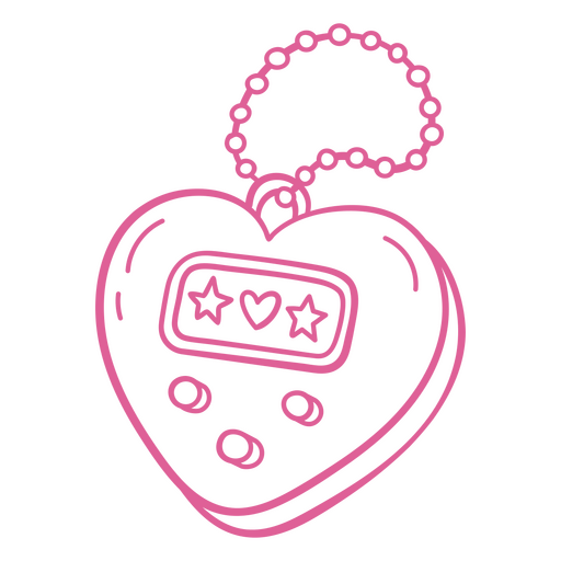 Pink heart with a chain on it PNG Design