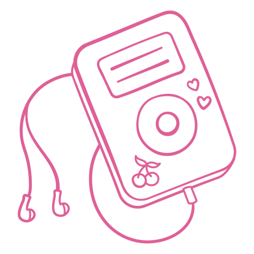 Ícone rosa do mp3 player Desenho PNG