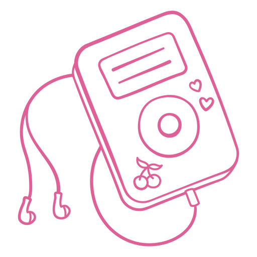 Rosa MP3-Player-Symbol PNG-Design