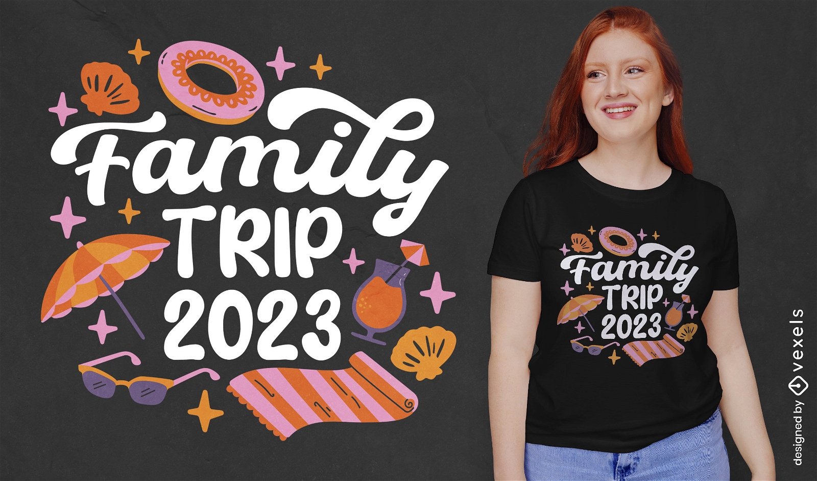 Strand-Familienausflug-Zitat-T-Shirt-Design